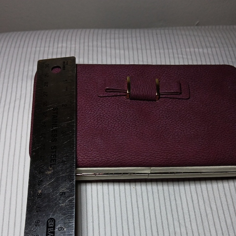 Chic Plum Clutch with Bow Accent - Picture 5 of 6